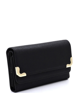 Tri-fold Clutch Wallet SA016 BLACK